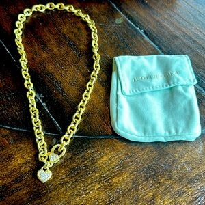 Judith Ripka cubic zirconia 17 inch necklace 14K gold over sterling silver